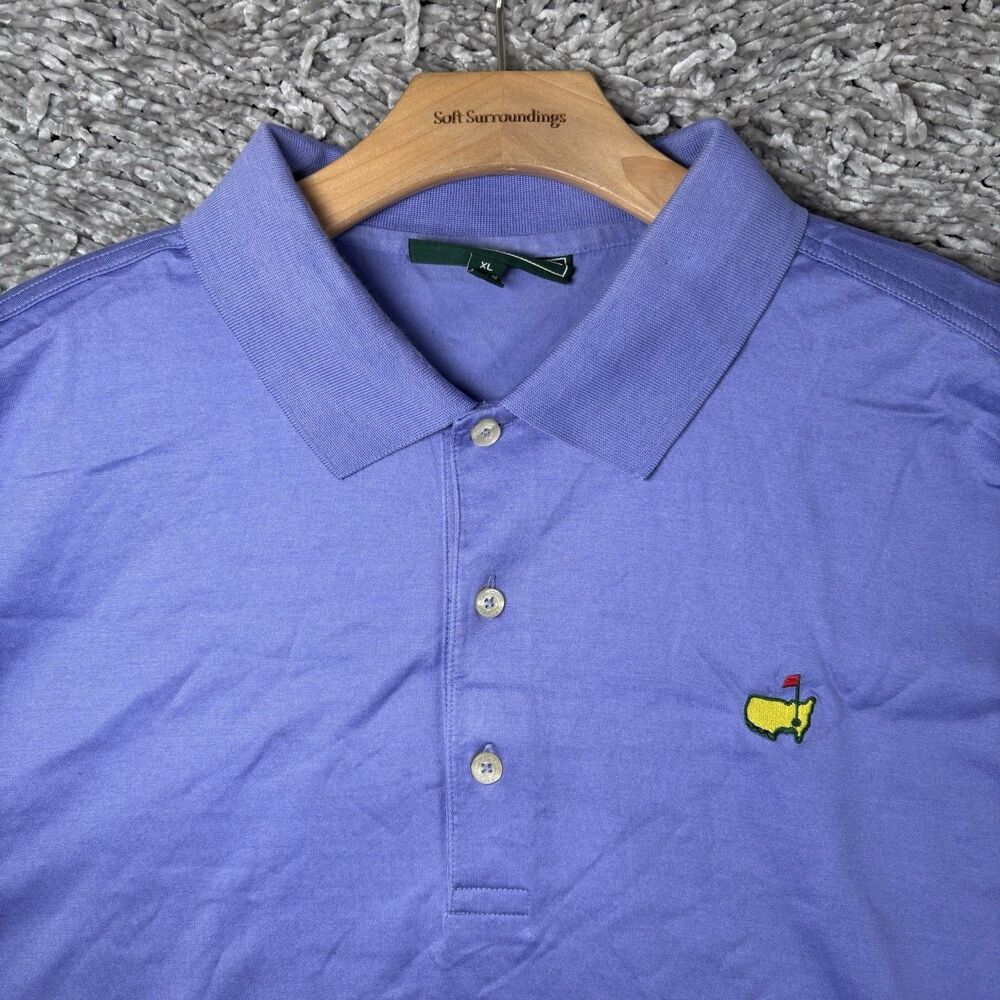 The Masters Collection Polo Shirt Mens XL 100 Pima Cotton Golf Purple Augusta